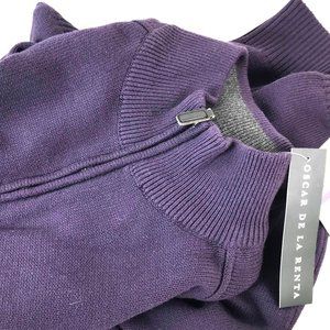 Oscar de la Renta Men's Cotton Sweater Eggplant Color Size 2X